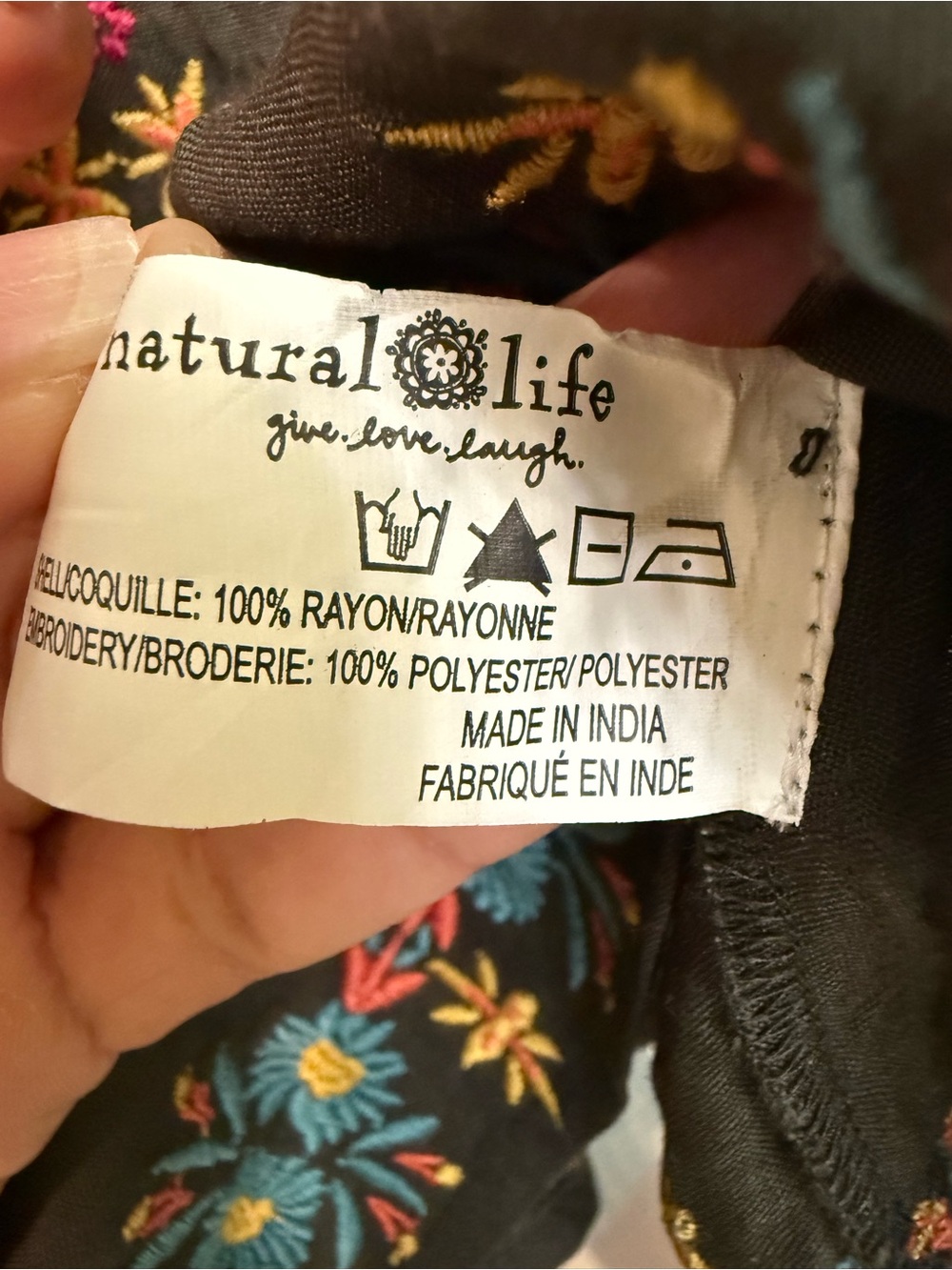 Natural Life Embroidered Boho Tank Top | Size Small - Picture 8 of 8